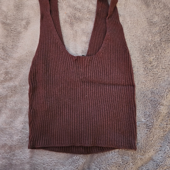 Dynamite Deep Red Ribbed Tank Top - Picture 2 of 3